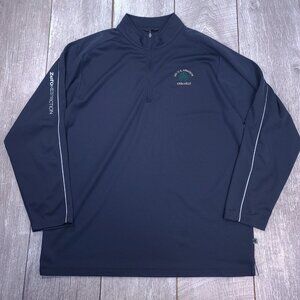 Zero Restriction Sweater Mens XL 1/4 Zip Blue Tour Series Solid Pullover Golf